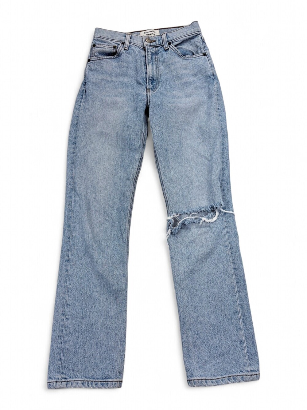 Reformation Straight Leg Jeans Size 23 Light Wash